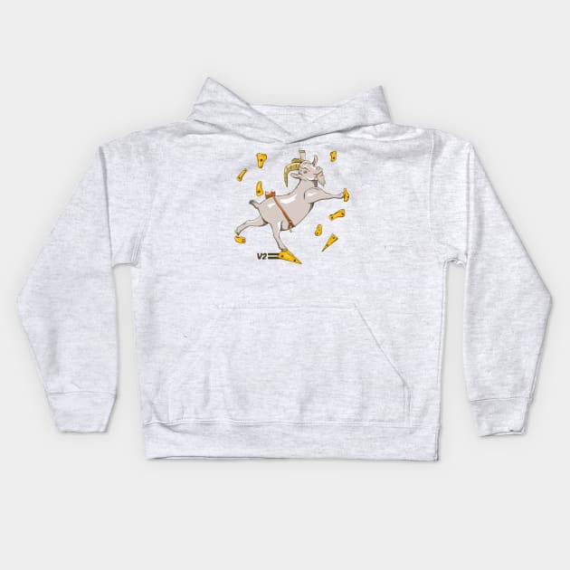 Goat bouldering rock climbing Kids Hoodie by mailboxdisco